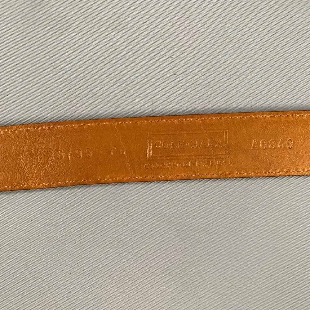 COLE HAAN Size 38 Brown Textured Suede Belt